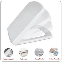 NKP SEDEF KARE YAVAŞ KAPANAN KLOZET KAPAĞI