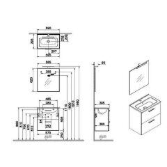 VitrA Mia Antrasit 60cm Banyo Dolabı Set