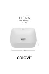 Ultra Kare Çanak Lavabo 40 Cm Beyaz Ul040-00cb00e-0000