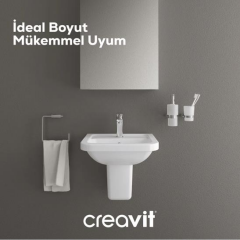 Creavit Ky045 Key Köşeli Yarım Ayak Lavabo 36*45 Cm