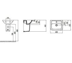 Creavit Ky045 Key Köşeli Yarım Ayak Lavabo 36*45 Cm