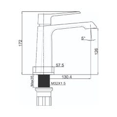 Stark Lavabo Bataryası Gun Grey SK1500GR