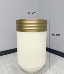 ELEGANT Dekoratif Eskitme Darbuka Krem Saksı 60cm