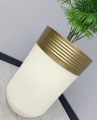 ELEGANT Dekoratif Eskitme Darbuka Krem Saksı 70cm