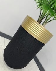 ELEGANT Dekoratif Eskitme Darbuka Siyah Saksı 60cm