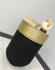 ELEGANT Dekoratif Eskitme Darbuka Siyah Sehpa 60cm