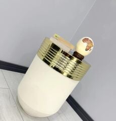 ELEGANT Dekoratif Gold Darbuka Krem Sehpa 60cm