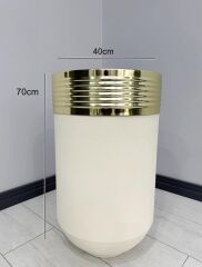ELEGANT Dekoratif Gold Darbuka Krem Saksı 70cm