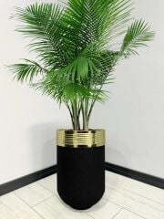 ELEGANT Dekoratif Gold Darbuka Siyah Saksı 60cm