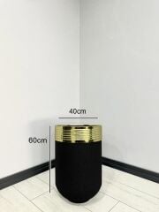 ELEGANT Dekoratif Gold Darbuka Siyah Saksı 60cm