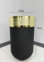 ELEGANT Dekoratif Gold Darbuka Siyah Saksı 70cm
