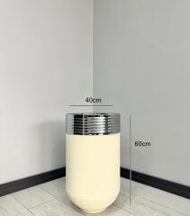 ELEGANT Dekoratif Krom Darbuka Krem Saksı 60cm ELGNT60KRMSAKB
