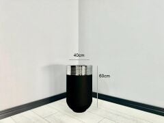 ELEGANT Dekoratif Krom Darbuka Siyah Saksı 60cm
