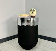 ELEGANT Dekoratif Krom Darbuka Siyah Sehpa 60cm