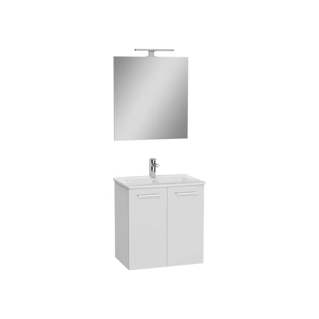 Ardea 69563 Banyo Dolabı Seti, Kapaklı, 60 cm, Parlak Beyaz