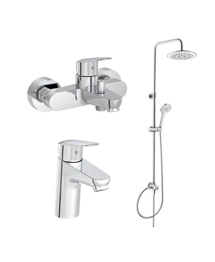 Artema Flow Round Banyo Bataryası + Flow Round Lavabo Bataryası + Artema 3c Duş Seti A45786