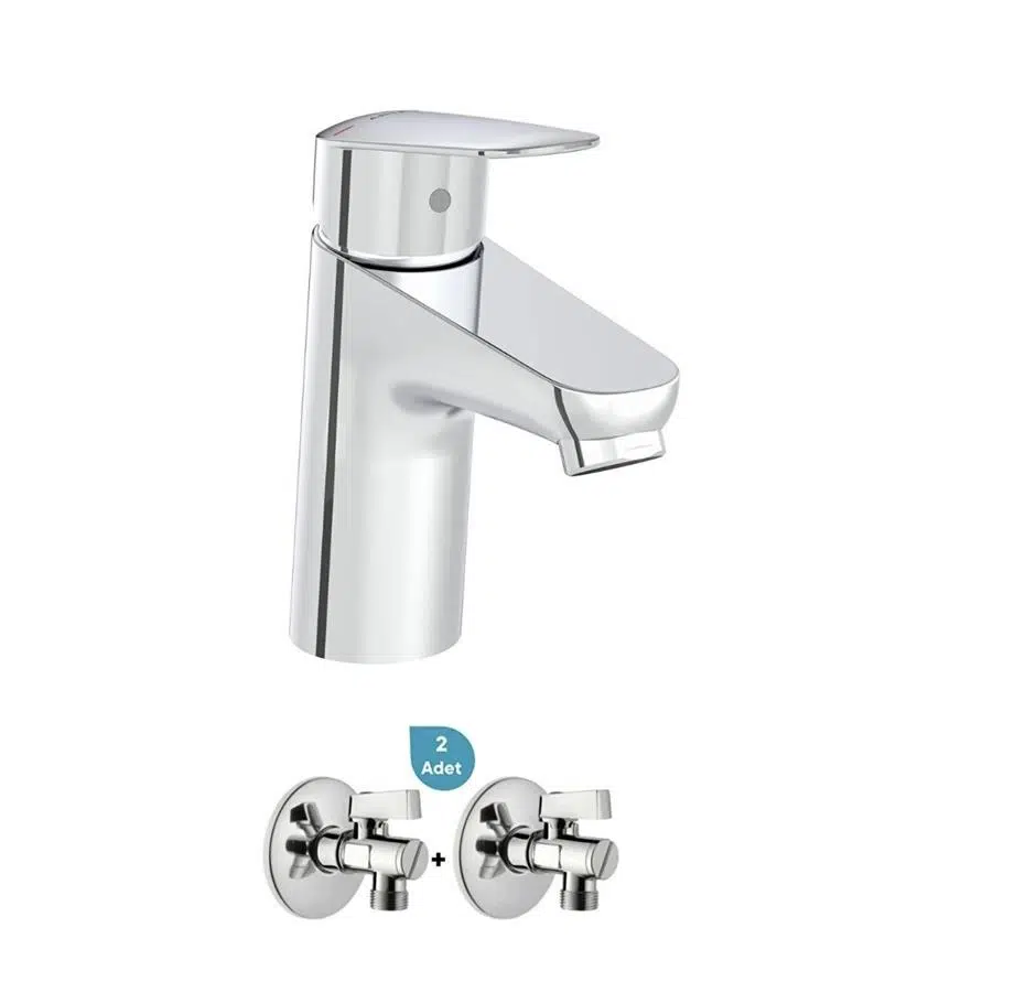 Artema Flow Round Lavabo Bataryası + 2'li Ara Musluk