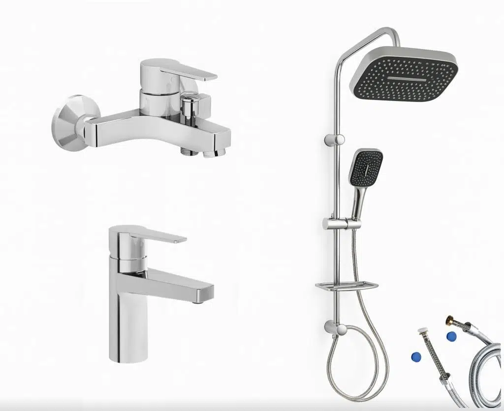 Artema Nora S Banyo Bataryası + Nora S Lavabo Bataryası + Doppo Prime Lux Tepe Duş Sistemi