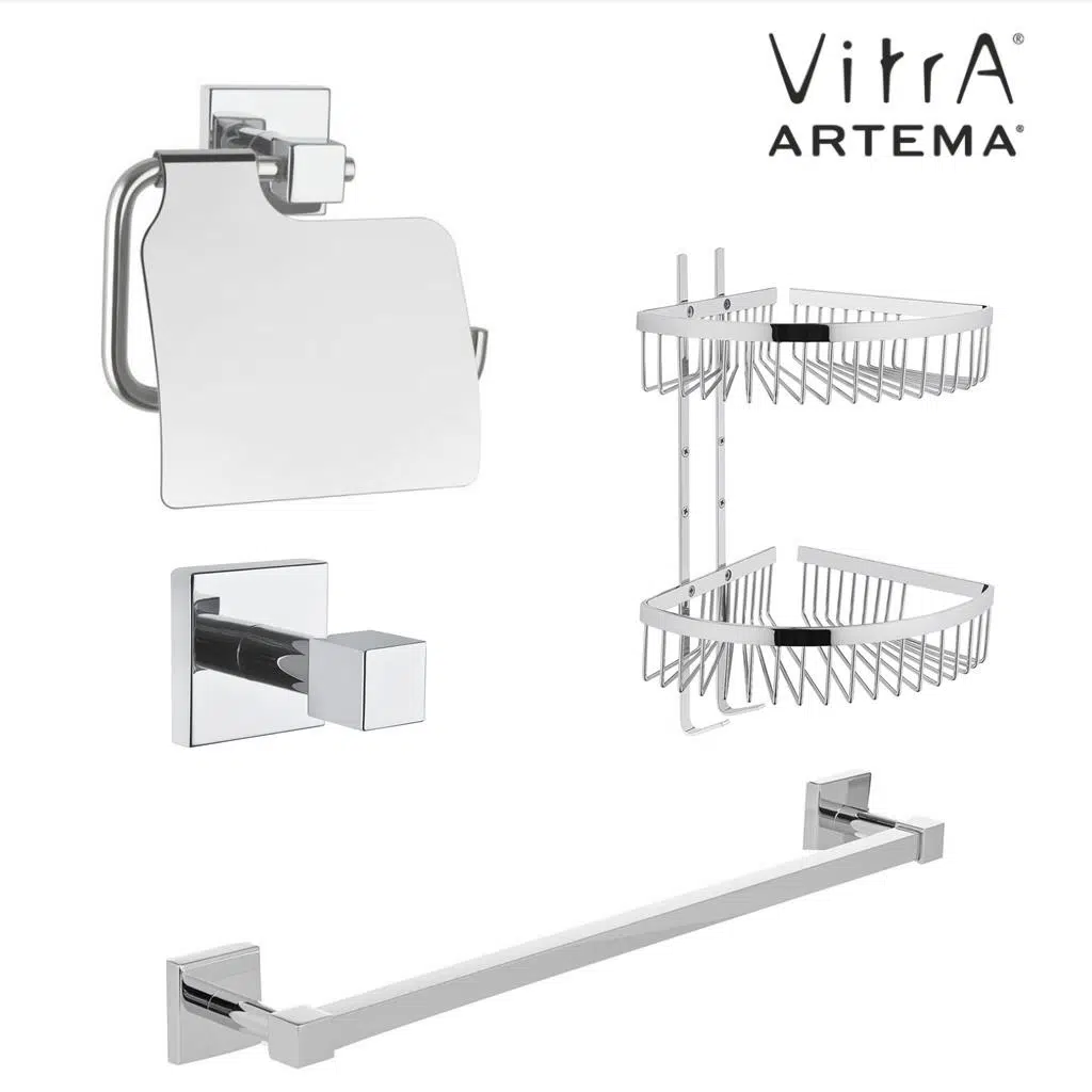 ARTEMA Q-LİNE UZUN HAVLULUK A44995+KAPAKLI KAĞITLIK A44996+ASKILIK A44998+İKİLİ KÖŞE RAF A44160 SET