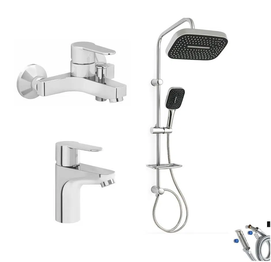 Artema Win S Banyo Bataryası + Lavabo Bataryası + Doppo Prime Lux Tepe Duş Sistemi