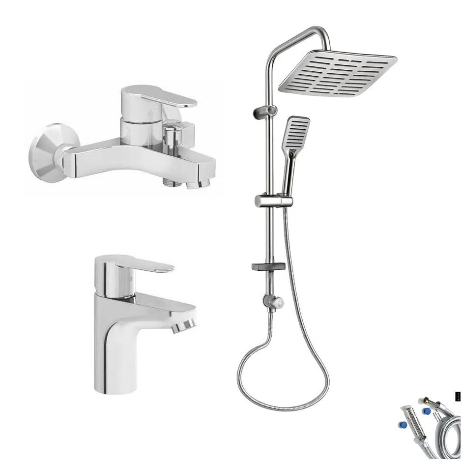 Artema Win S Banyo Bataryası + Lavabo Bataryası + Doppo Siena Lux Tepe Duş Sistemi