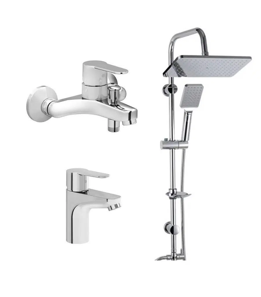 Artema Win S Banyo Bataryası + Lavabo Bataryası + Doppo Long Tepe Duş Seti