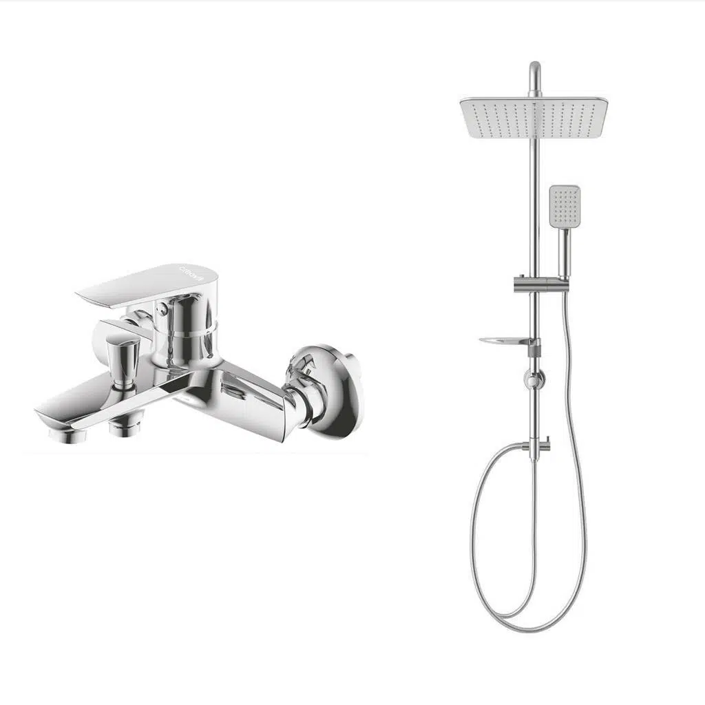 CREAVİT SOLO BANYO BATARYASI + DOPPO LONG TEPE DUŞ SİSTEMİ İKİLİ SET