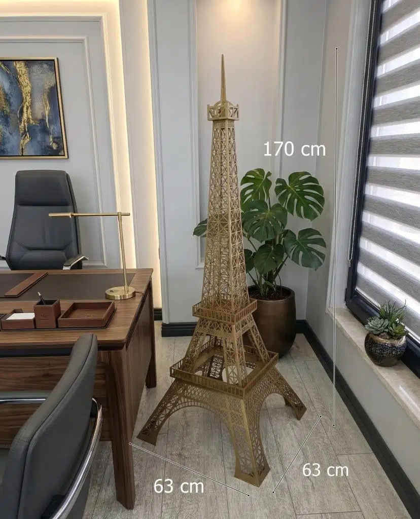 Dekoratif Eskitme Lazer Kesim Metal Eyfel Kulesi