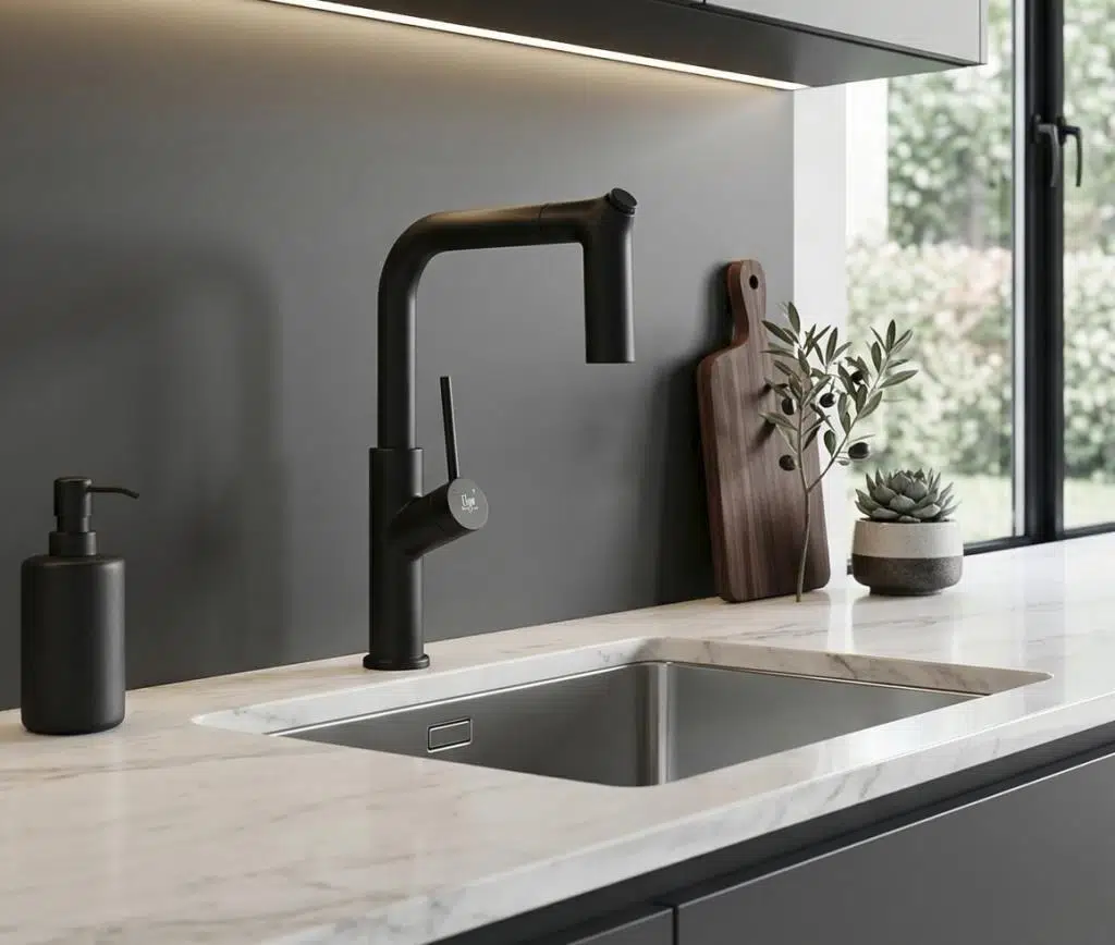 Elya Ferre Premium Siyah Spiralli Eviye Bataryası