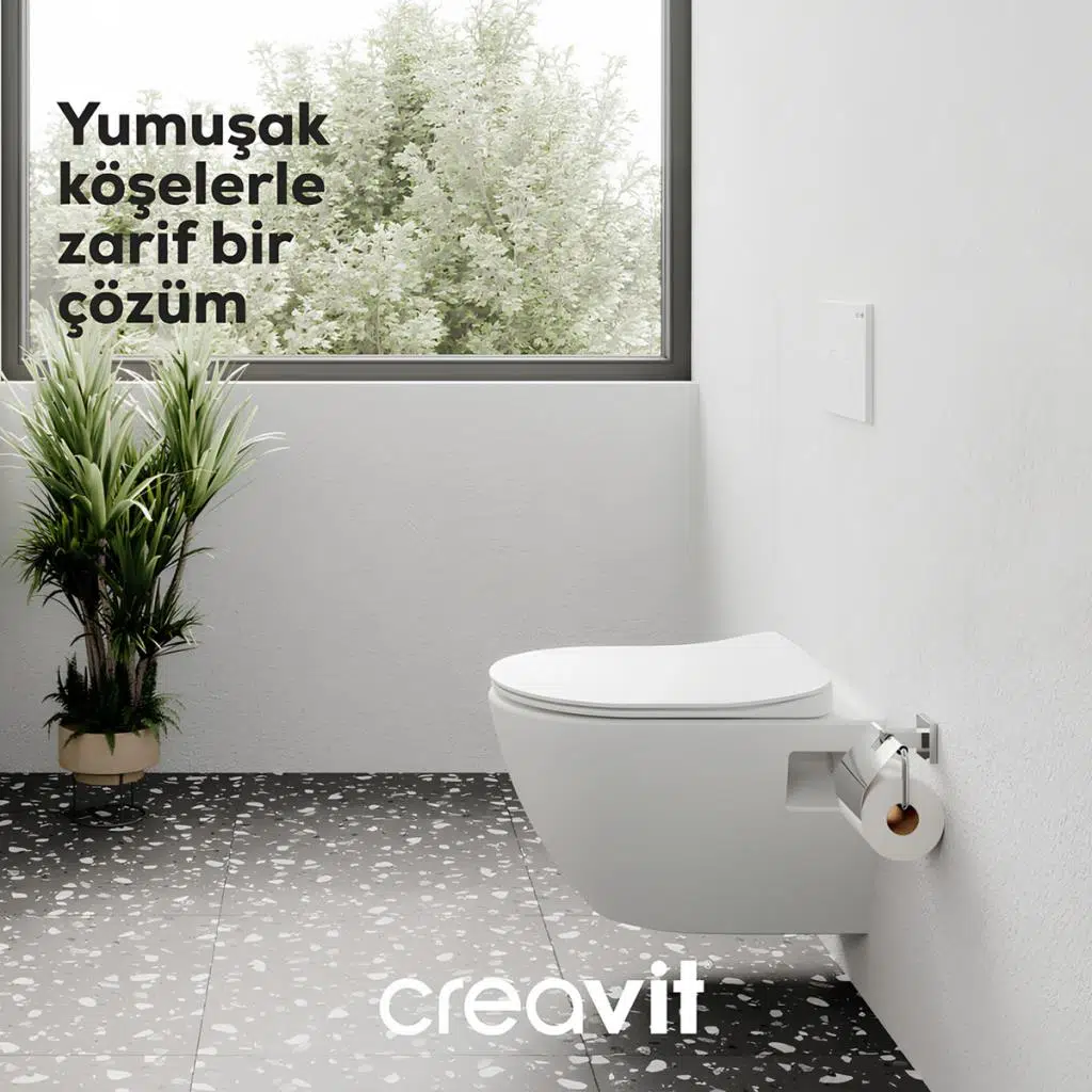 TP325 Terra Asma Klozet + Creavit Yavaş Kapanır Kapak
