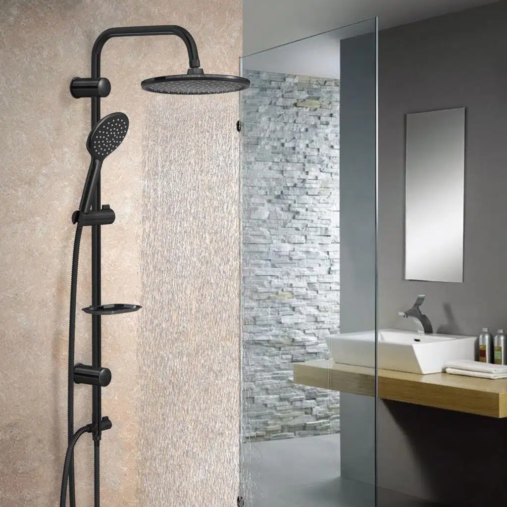 Valtemo Deluxe Jet Black Robot Duş Seti Siyah Yuvarlak VS-5015