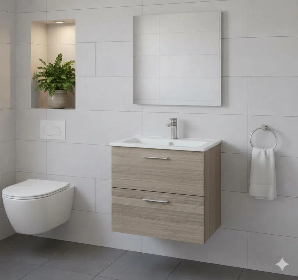 Vitra Mia 60 cm Cordoba Banyo Dolabı + Creavit 60 cm Ayna SET